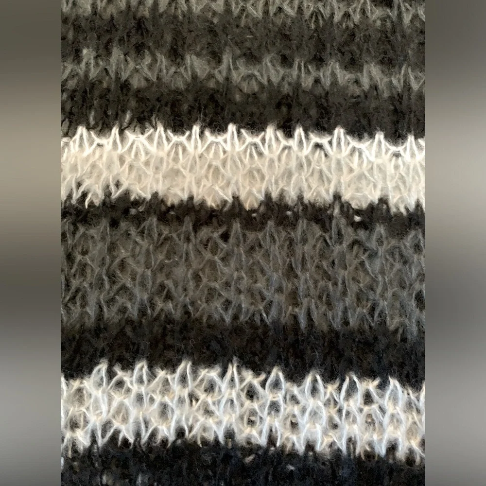 NWOT Rikka Women Boho Knit Infiniti Scarf One Size Black Gray White Fall‎